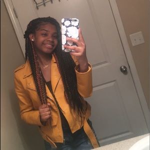 Yellow faux leather jacket
